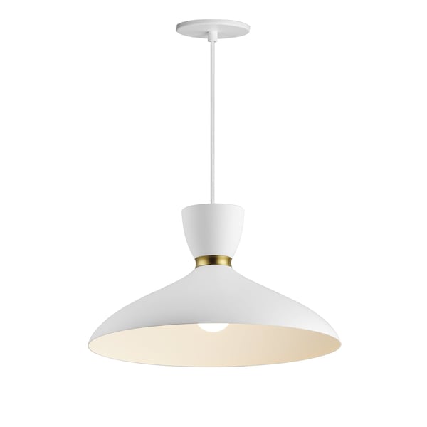 Maxim Lighting Carillon 16'' Pendant, White/Satin Brass 11304WTSBR - main